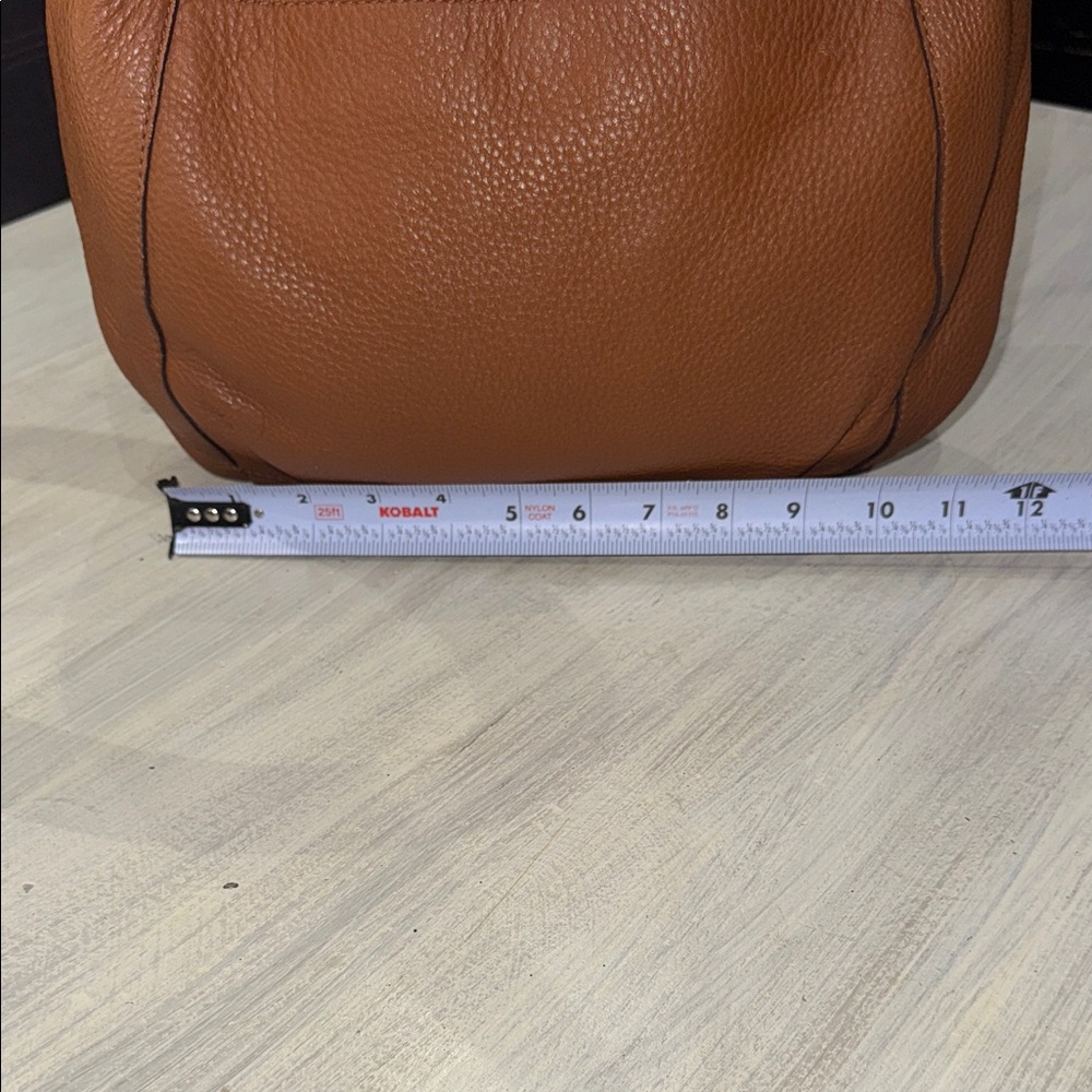 Vintage Michael Kors Tan Leather Hobo Bag with Gold Accents - Picture 9 of 14